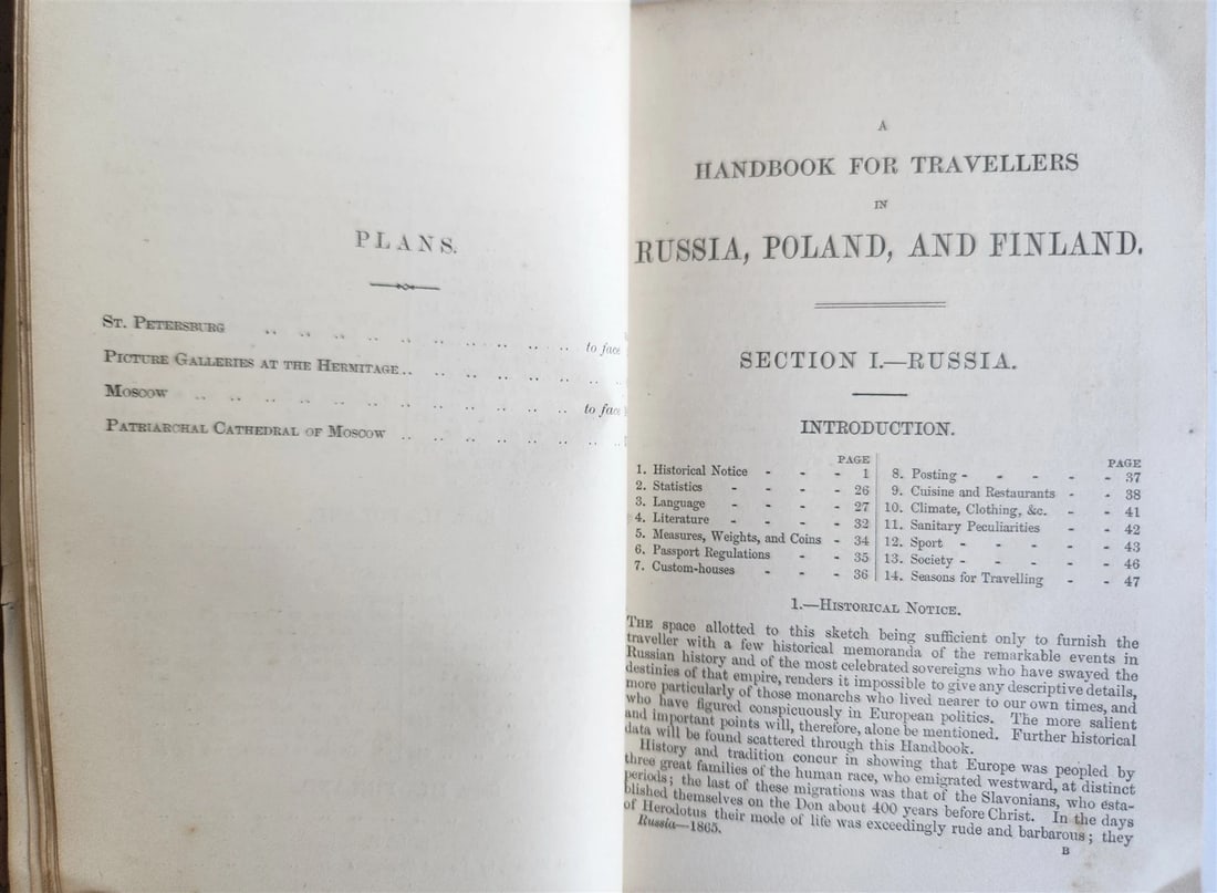 1865 HANDBOOK for TRAVELLERS in RUSSIA POLAND FINLAND antique ILLUSTRATED w/ MAP - 5