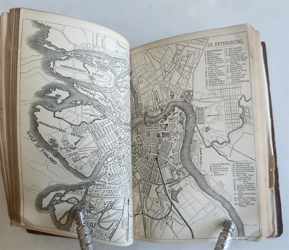 1865 HANDBOOK for TRAVELLERS in RUSSIA POLAND FINLAND antique ILLUSTRATED w/ MAP - 6