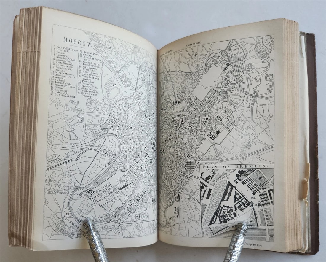 1865 HANDBOOK for TRAVELLERS in RUSSIA POLAND FINLAND antique ILLUSTRATED w/ MAP - 9