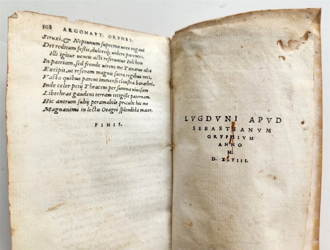 1548 ARGONAUTICA by VALERIUS FLACCUS antique POETRY vellim binding - 11