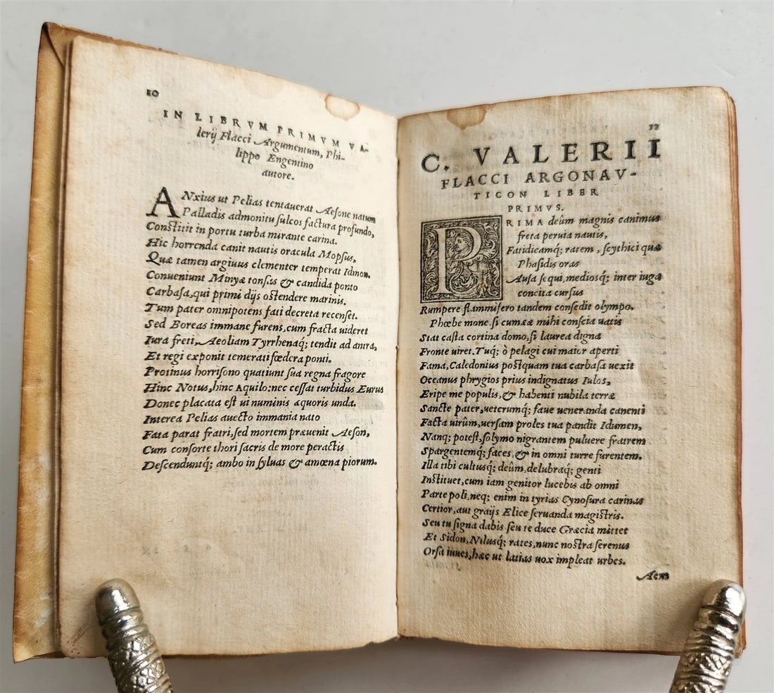 1548 ARGONAUTICA by VALERIUS FLACCUS antique POETRY vellim binding - 8