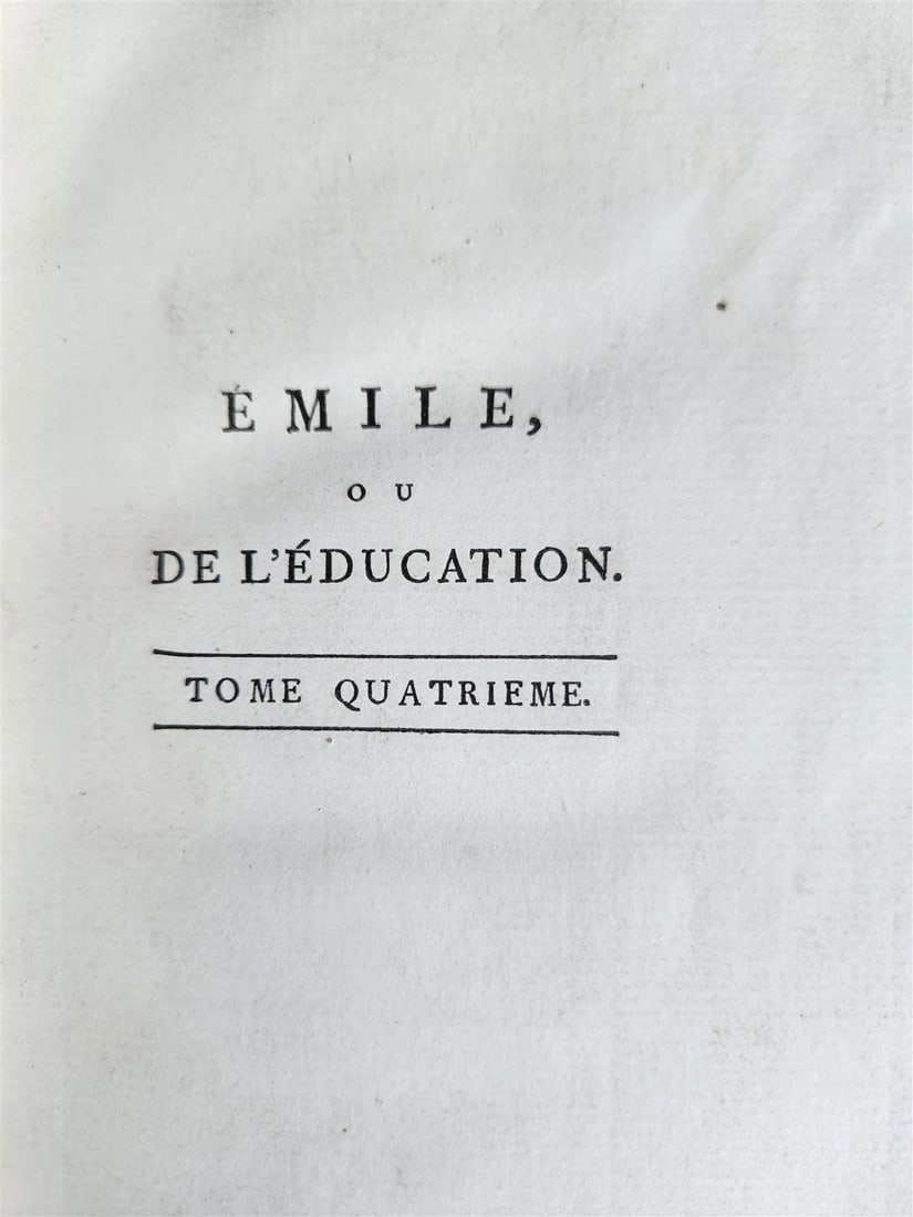 1781 ROUSSEAU Emile ou l'Education antique SIGNED GILT-STAMPED MOROCCO BINDING - 4