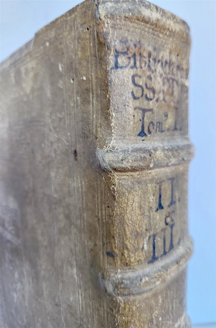 1575 Sacrae bibliothecae sanctorum patrum16th cent. ANTIQUE PIGSKIN BOUND FOLIO - 5