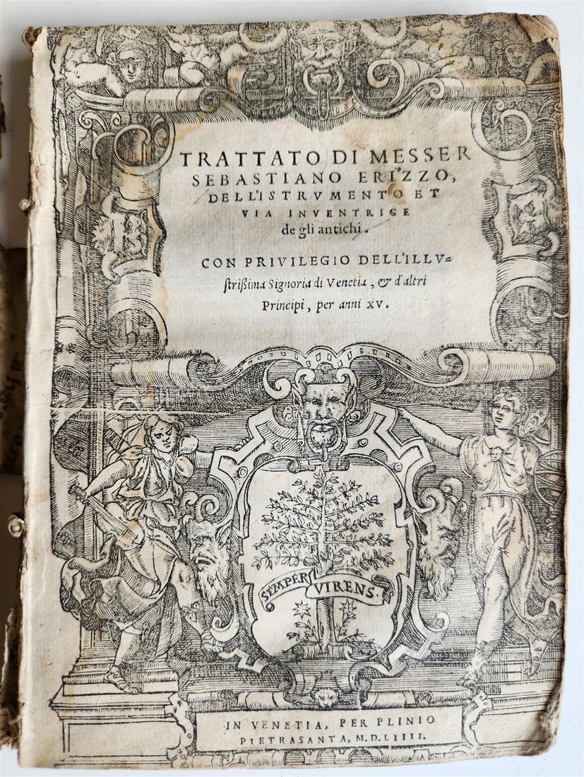 1574 TRATTATO di MESSER SEBASTIANO ERIZZO SIGNED by AUTHOR antique VELLUM BOUND (1 of 10)
