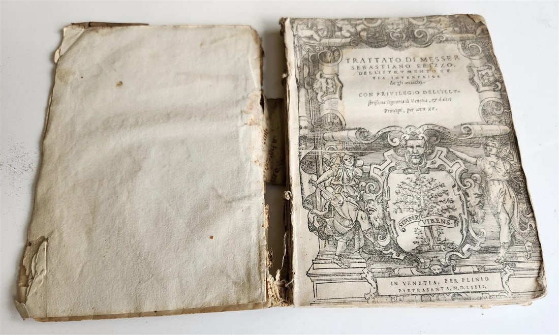 1574 TRATTATO di MESSER SEBASTIANO ERIZZO SIGNED by AUTHOR antique VELLUM BOUND - 4