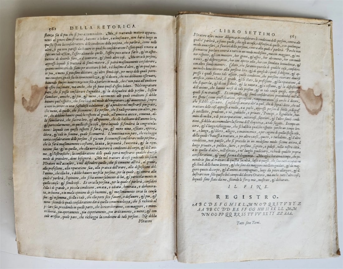 1559 LA RETORICA by Bartolomeo Cavalcanti antique VELLUM BOUND 16th century - 13