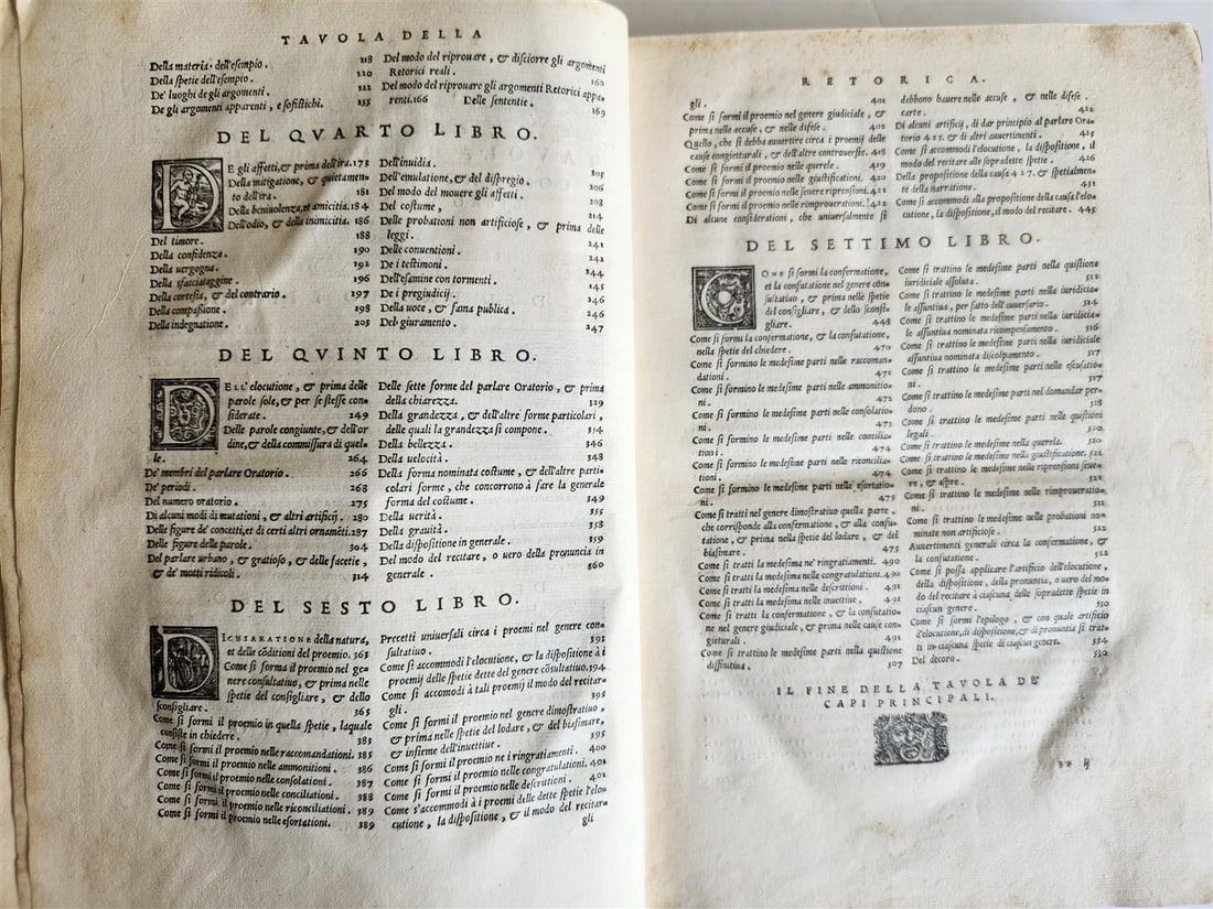 1559 LA RETORICA by Bartolomeo Cavalcanti antique VELLUM BOUND 16th century - 6