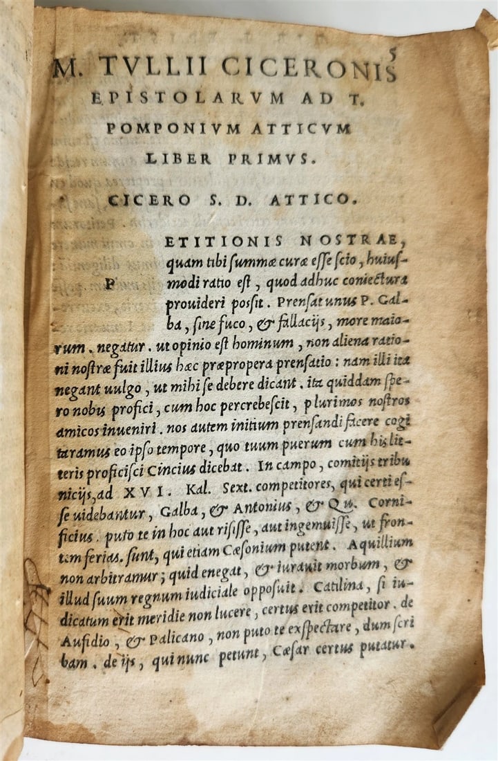 1540 ALDINE PRESS CICERO antique VELLUM 16th century RARE - 5