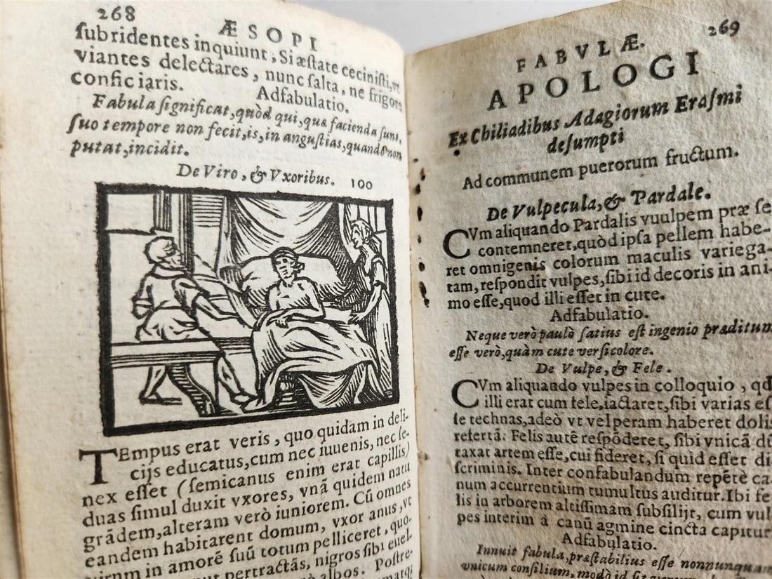 1646 AESOP FABLES FULLY ILLUSTRATED antique VELLUM BOUND 17th CENTURY - 11