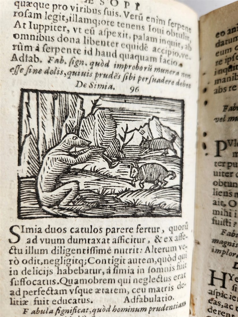 1646 AESOP FABLES FULLY ILLUSTRATED antique VELLUM BOUND 17th CENTURY - 12