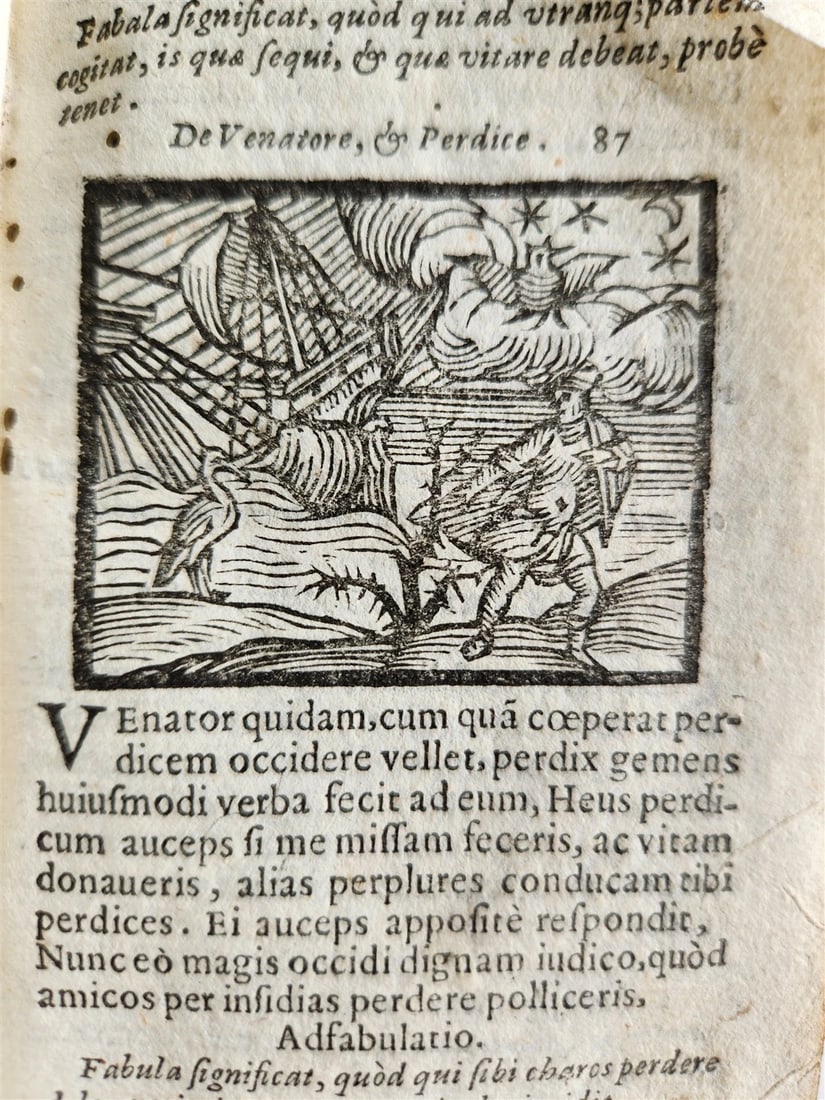 1646 AESOP FABLES FULLY ILLUSTRATED antique VELLUM BOUND 17th CENTURY - 14