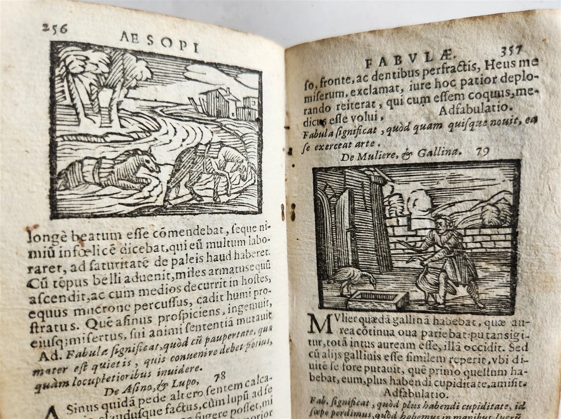 1646 AESOP FABLES FULLY ILLUSTRATED antique VELLUM BOUND 17th CENTURY - 15