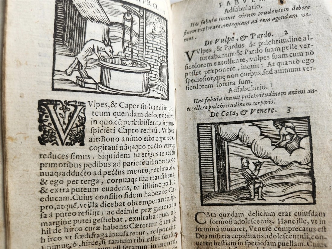 1646 AESOP FABLES FULLY ILLUSTRATED antique VELLUM BOUND 17th CENTURY - 5