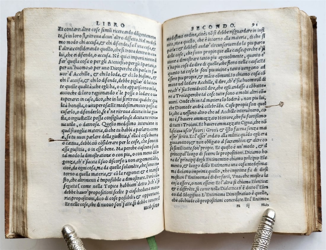 1551 ARISTOTLE antique VELLUM BOUND RETTORICA et POETICA D'ARISTOTILE 16th CENT. - 13