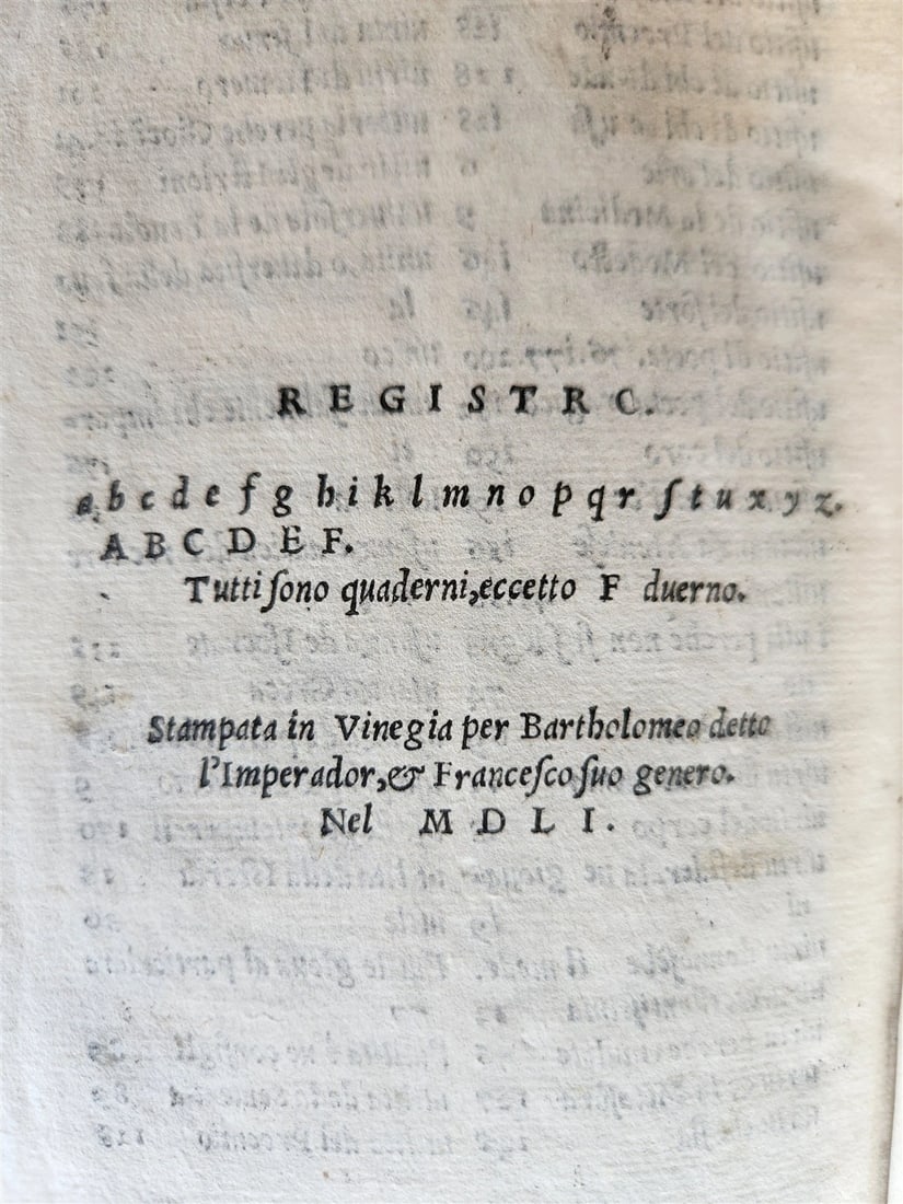 1551 ARISTOTLE antique VELLUM BOUND RETTORICA et POETICA D'ARISTOTILE 16th CENT. - 2