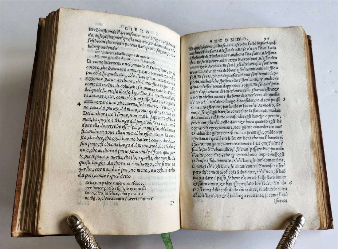 1551 ARISTOTLE antique VELLUM BOUND RETTORICA et POETICA D'ARISTOTILE 16th CENT. - 5