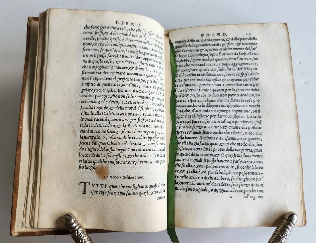 1551 ARISTOTLE antique VELLUM BOUND RETTORICA et POETICA D'ARISTOTILE 16th CENT. - 6
