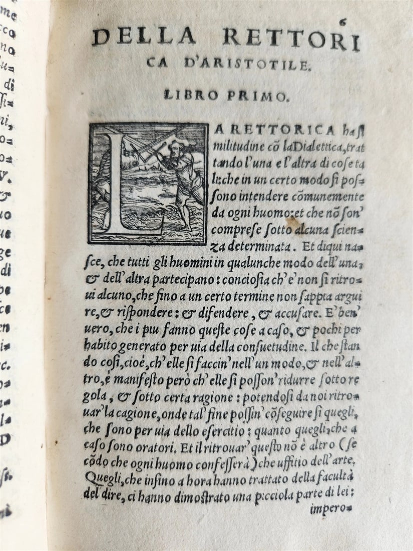 1551 ARISTOTLE antique VELLUM BOUND RETTORICA et POETICA D'ARISTOTILE 16th CENT. - 7