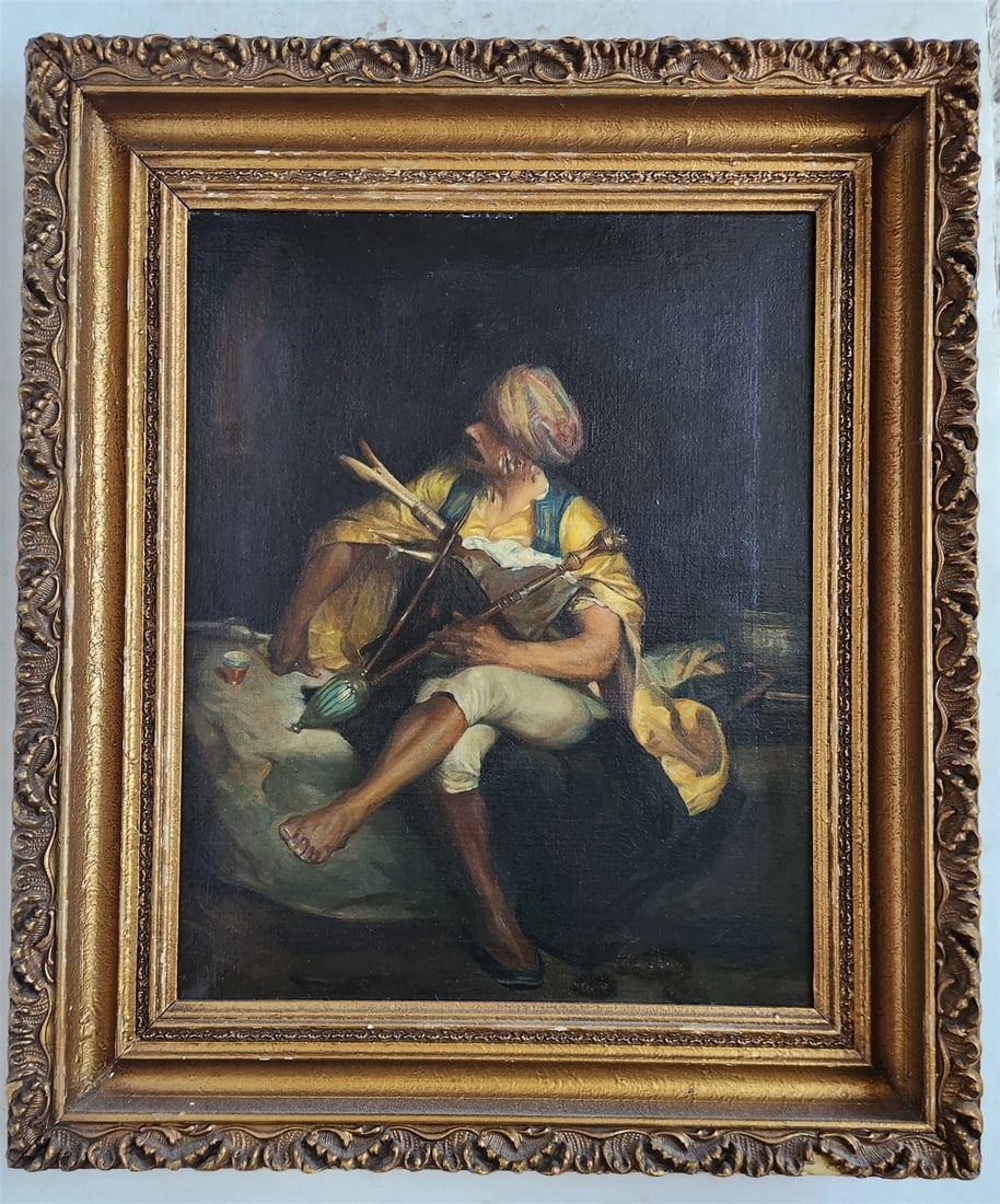 19th century OIL on CANVAS framed BASHI-BAZOUK antique OTTOMAN TURKISH INTEREST - 3