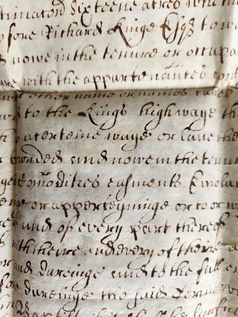 1680 17th CENTURY MANUSCRIPT on VELLUM ANTIQUE BRITISH LEGAL DOCUMENT in ENGLISH - 4