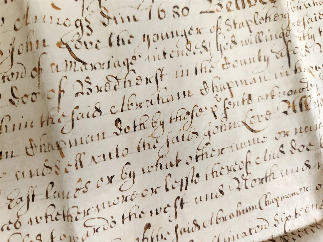 1680 17th CENTURY MANUSCRIPT on VELLUM ANTIQUE BRITISH LEGAL DOCUMENT in ENGLISH - 6