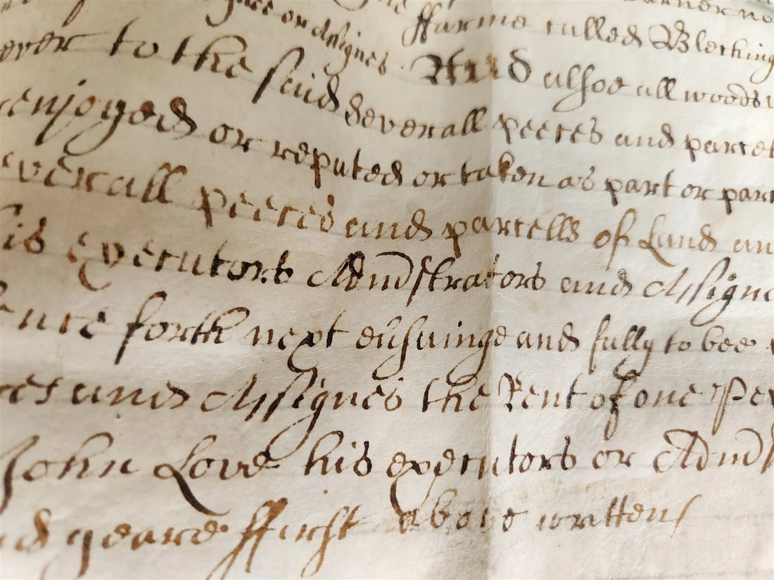 1680 17th CENTURY MANUSCRIPT on VELLUM ANTIQUE BRITISH LEGAL DOCUMENT in ENGLISH - 8