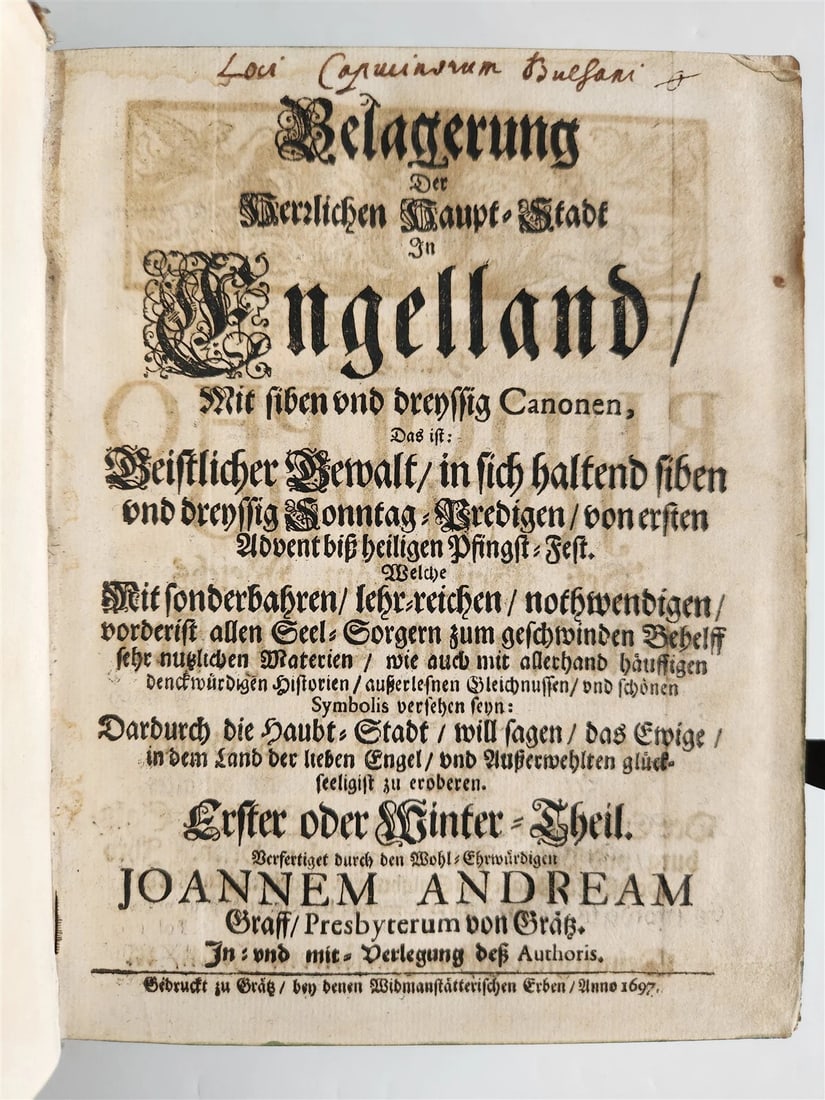 1697 BELAGERUNG DER MERZLICHEN HAUPT-STADT in ENGELLAND antique PIGSKIN - 5