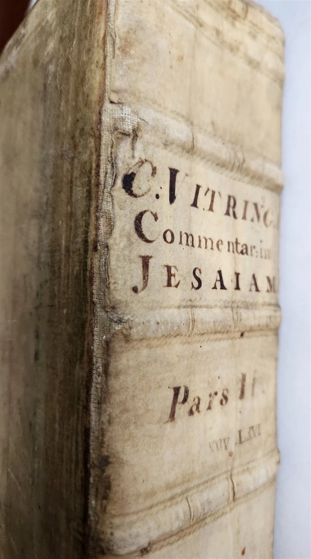 1724 BIBLE COMMENTARIES by Campegii VITRINGA antique VELLUM BOUND FOLIO part II - 10