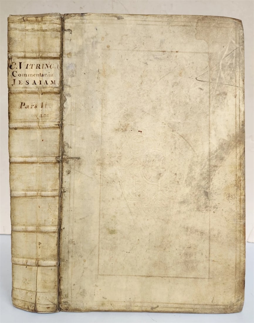 1724 BIBLE COMMENTARIES by Campegii VITRINGA antique VELLUM BOUND FOLIO part II: Title: 1724 BIBLE COMMENTARIES by Campegii VITRINGA antique VELLUM BOUND FOLIO part II Description: COMMENTARIUS in LIBRUM PROPHETIARUM JESAIAE Part II by Campegii VITRINGA Leovardiae (The Netherlands