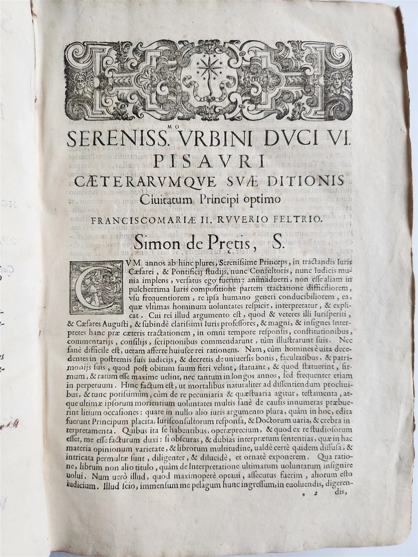 1582 LAW BOOK by Simon de Praetis Patricii, of Pisa antique VELLUM BOUND FOLIO - 4