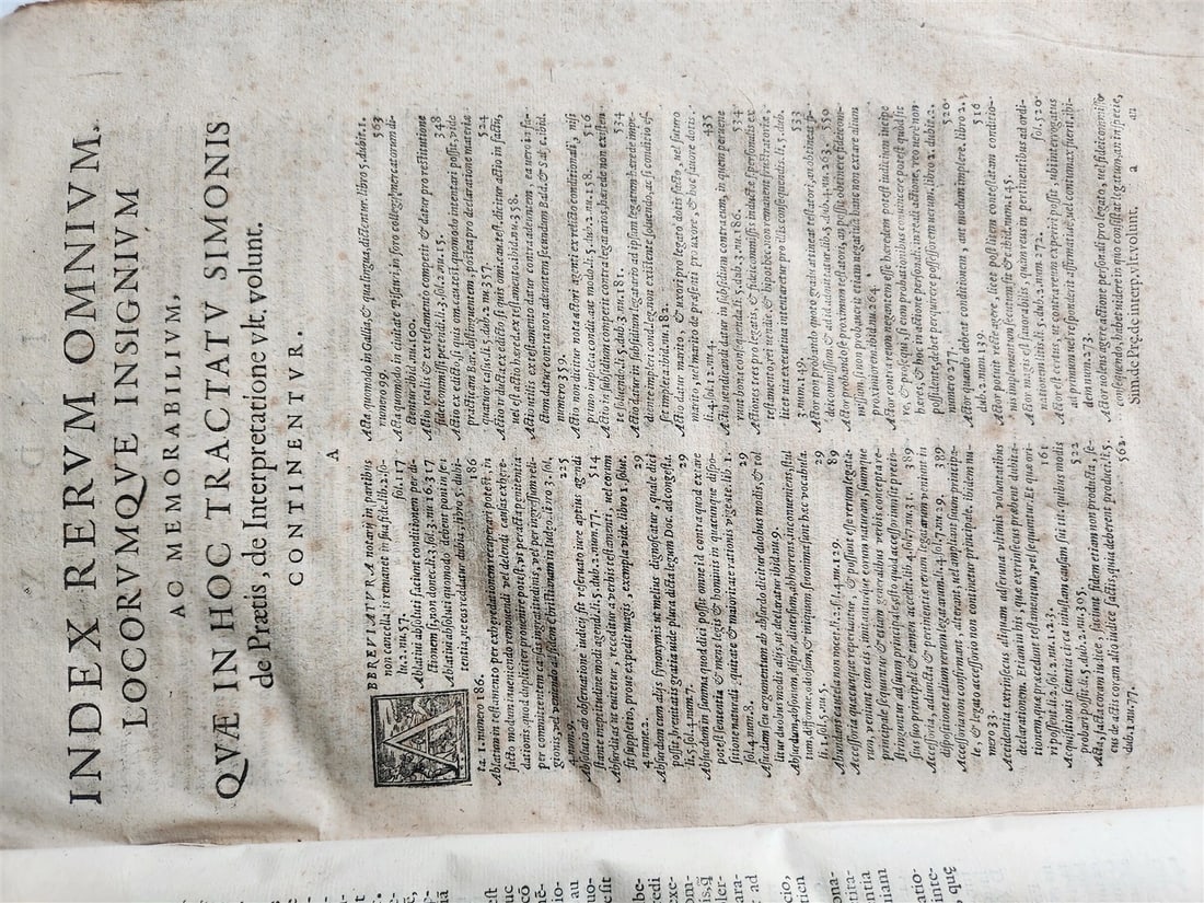 1582 LAW BOOK by Simon de Praetis Patricii, of Pisa antique VELLUM BOUND FOLIO - 7