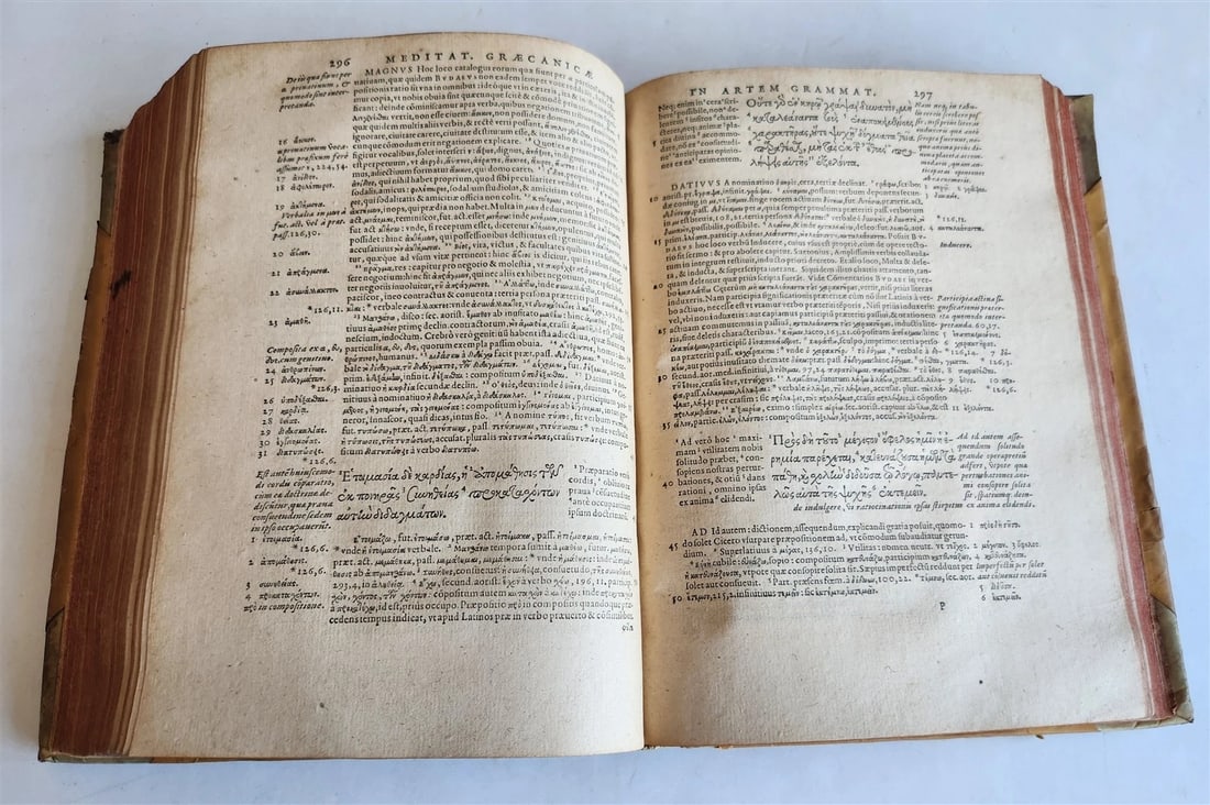 1580 GREEK LANGUAGE TREATISE VELLUM BINDING antique 16th CENTURY - 10