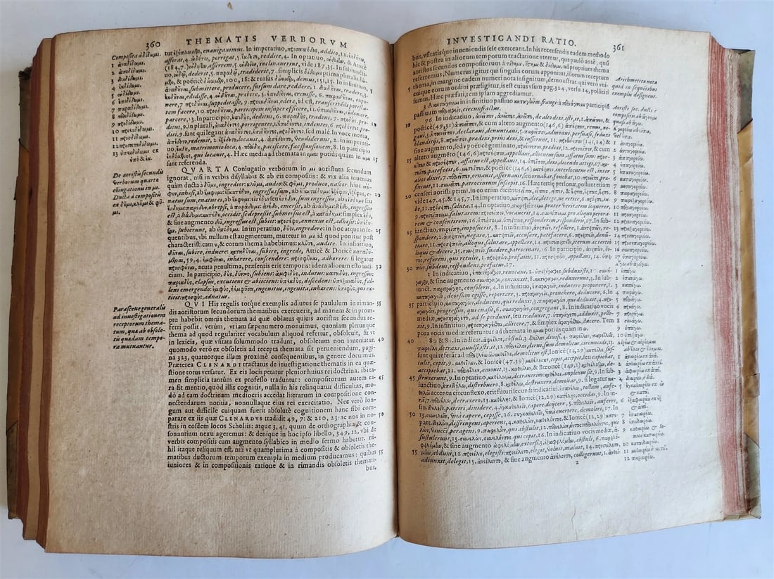 1580 GREEK LANGUAGE TREATISE VELLUM BINDING antique 16th CENTURY - 12