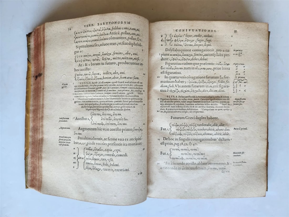 1580 GREEK LANGUAGE TREATISE VELLUM BINDING antique 16th CENTURY - 8