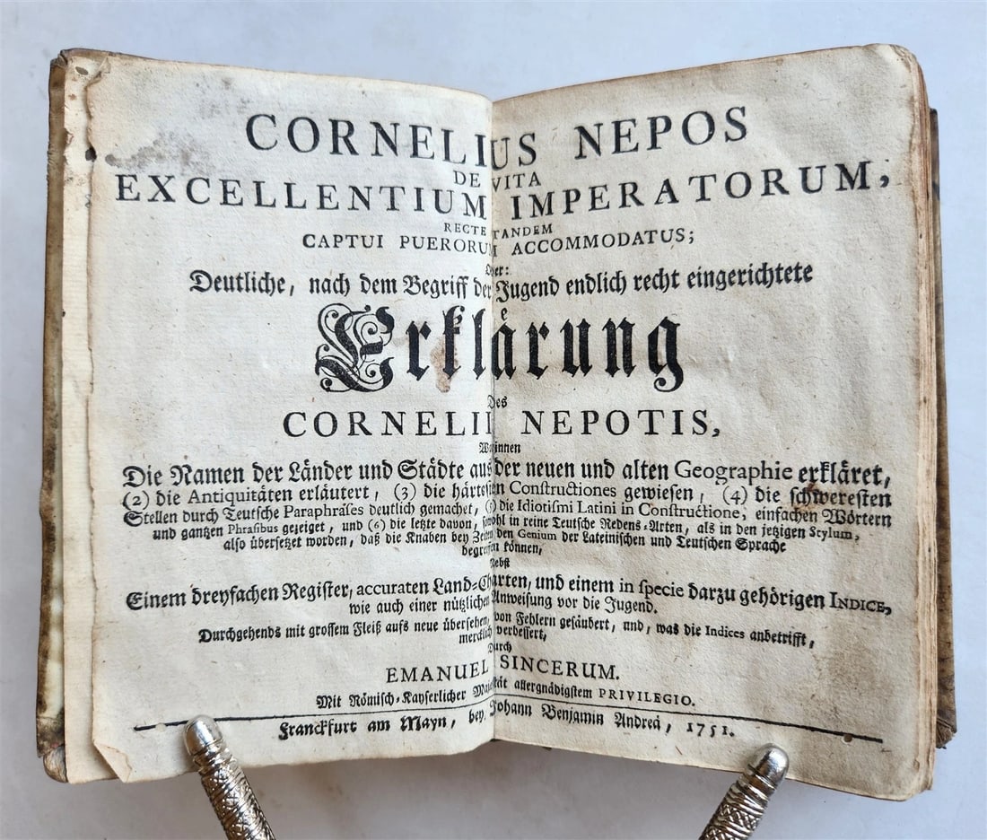1751 De vita excellentium imperatorum by C. NEPOS antique ILLUSTRATED w/ MAPS - 5