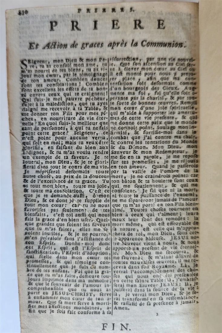 1733 BIBLE in FRENCH Old and New Testament DECORATIVE BINDING antique - 9