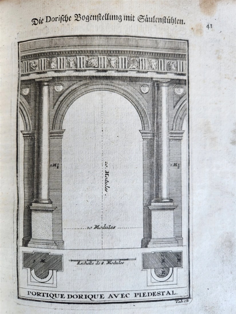 1759 ARCHITECTURE FULLY ILLUSTRATED by d'AVILER antique VIGNOLA MICHELANGELO - 12