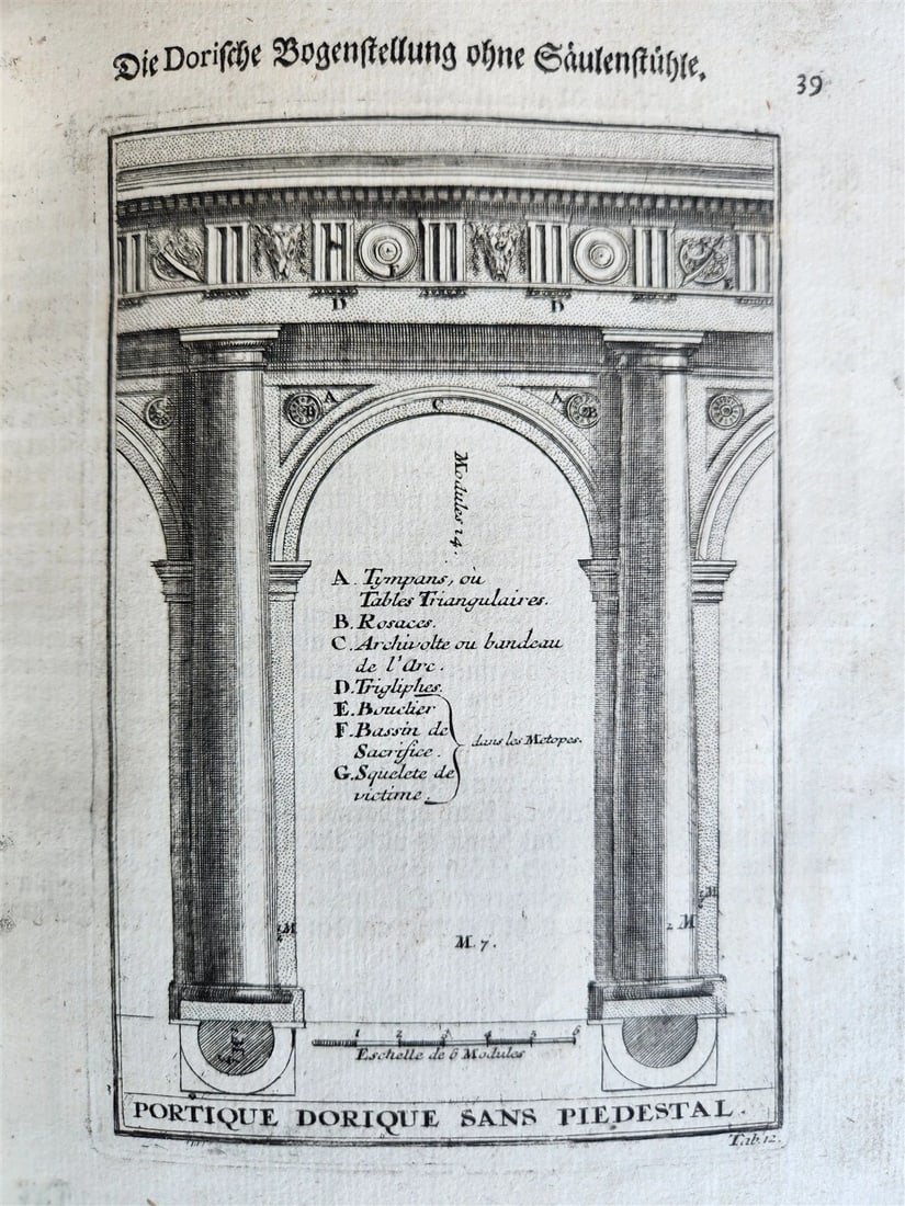 1759 ARCHITECTURE FULLY ILLUSTRATED by d'AVILER antique VIGNOLA MICHELANGELO - 13