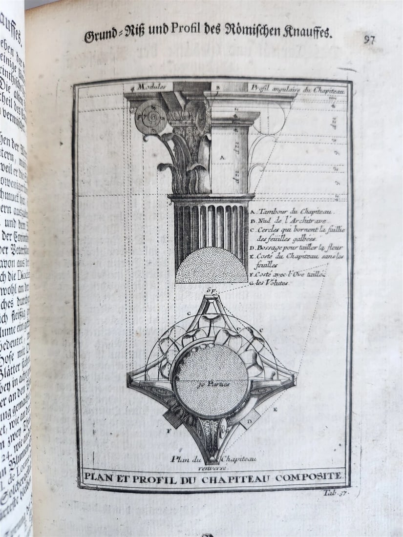 1759 ARCHITECTURE FULLY ILLUSTRATED by d'AVILER antique VIGNOLA MICHELANGELO - 4