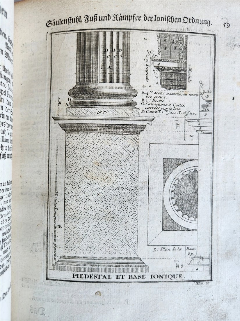 1759 ARCHITECTURE FULLY ILLUSTRATED by d'AVILER antique VIGNOLA MICHELANGELO - 9