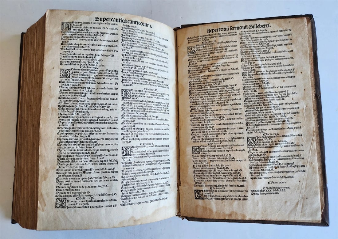 1515 POST-INCUNABULA SERMONS by Bernardus Clarevallensis antique 16th CENTURY - 17