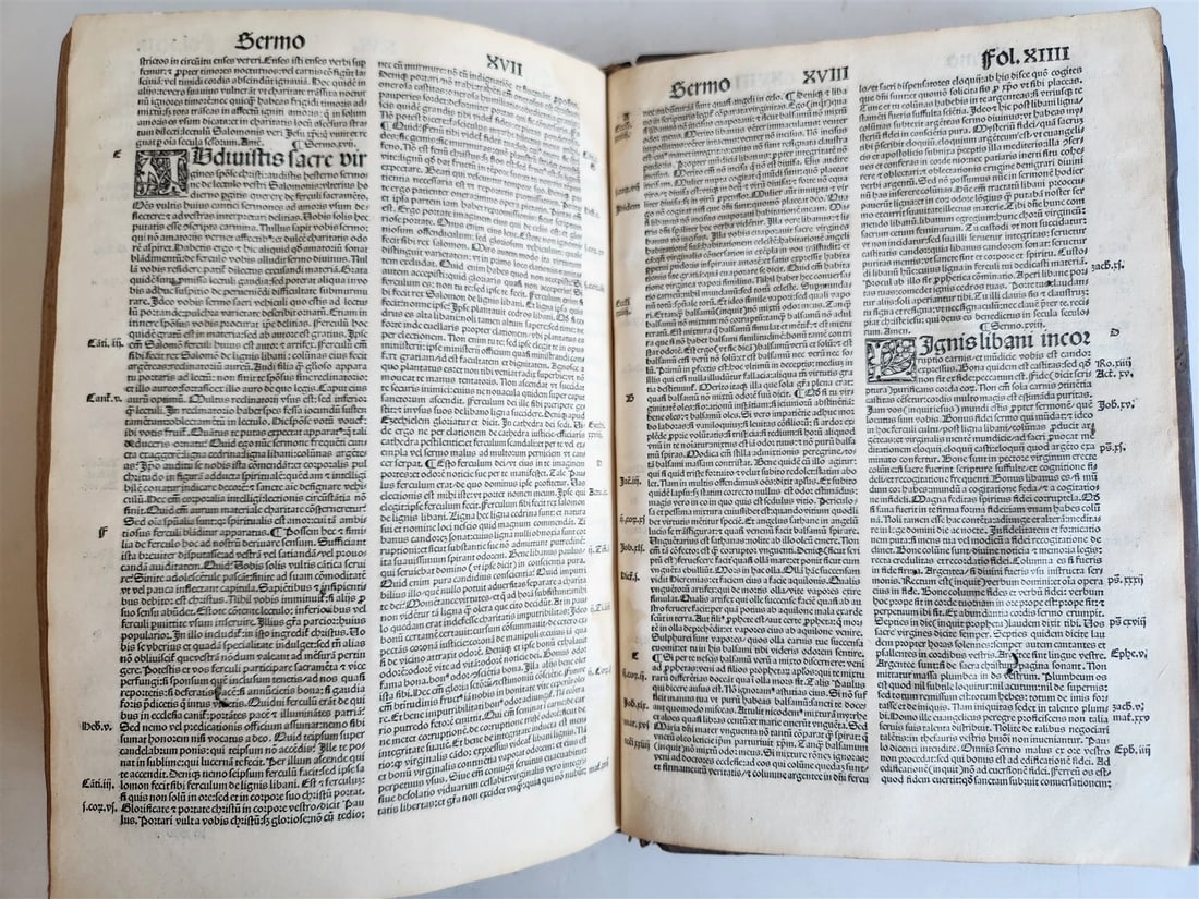 1515 POST-INCUNABULA SERMONS by Bernardus Clarevallensis antique 16th CENTURY - 18