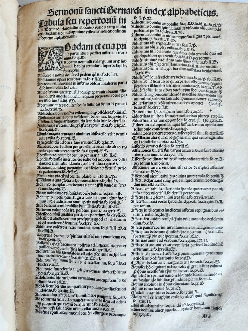1515 POST-INCUNABULA SERMONS by Bernardus Clarevallensis antique 16th CENTURY - 9