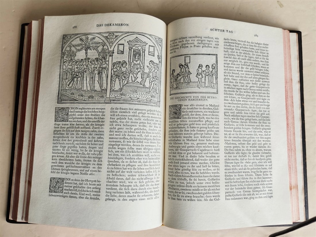 1912 DECAMERON in GERMAN by BOCCACCHIO antique LTD EDITION ILLUSTRATED FOLIO - 5