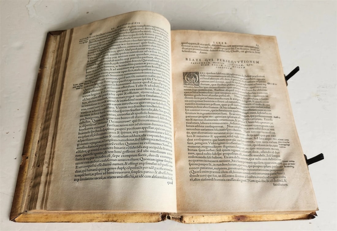 1562 PHILOSOPHY by Gregory of Nyssa antique PIGSKIN BOUND 16th CENTURY FOLIO - 7