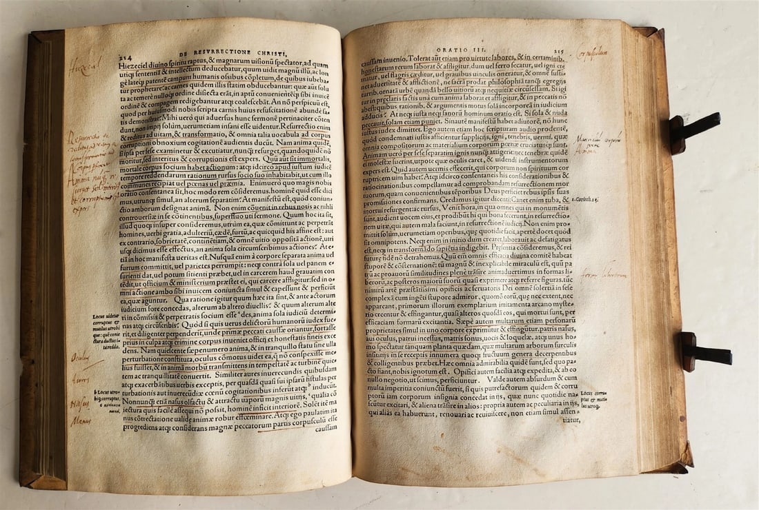 1562 PHILOSOPHY by Gregory of Nyssa antique PIGSKIN BOUND 16th CENTURY FOLIO - 8