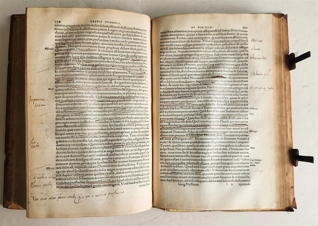 1562 PHILOSOPHY by Gregory of Nyssa antique PIGSKIN BOUND 16th CENTURY FOLIO - 9