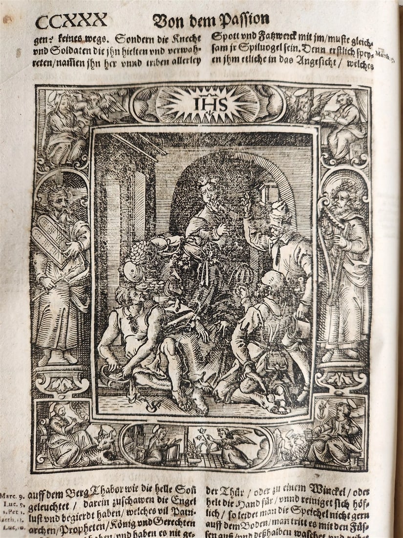 1607 GERMAN THEOLOGY ILLUSTRATED antique PIGSKIN BOUND FOLIO - 11