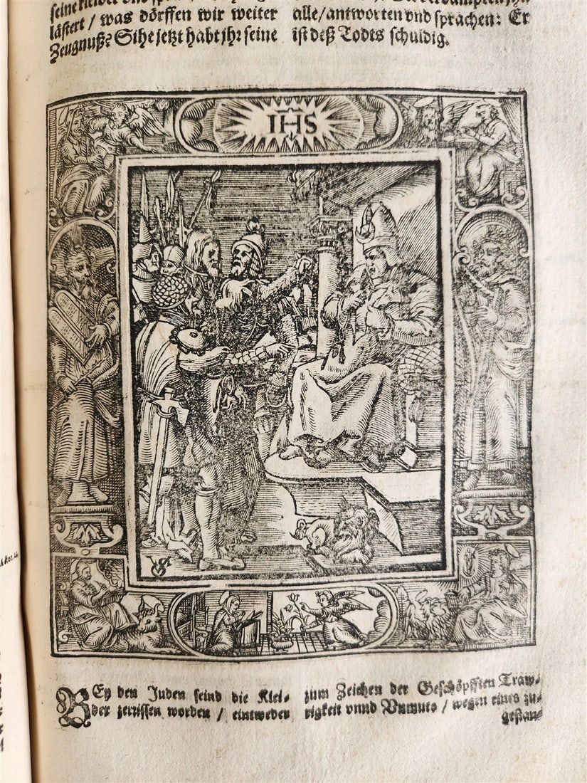 1607 GERMAN THEOLOGY ILLUSTRATED antique PIGSKIN BOUND FOLIO - 12