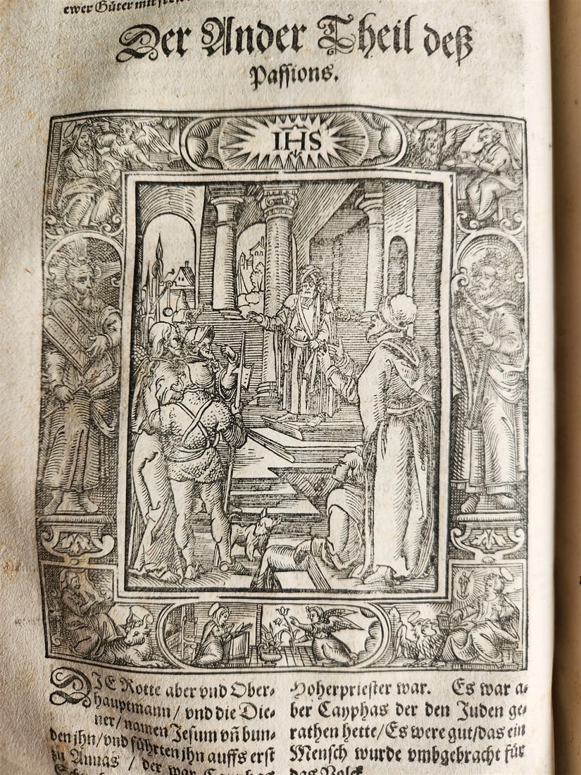 1607 GERMAN THEOLOGY ILLUSTRATED antique PIGSKIN BOUND FOLIO - 13